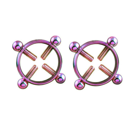 1 Pair 2 Pcs Stainless Steel Round Non Piercing Nipple Ring Shield Body Piercing Jewelry Nipple Clamps Adult Game for Women