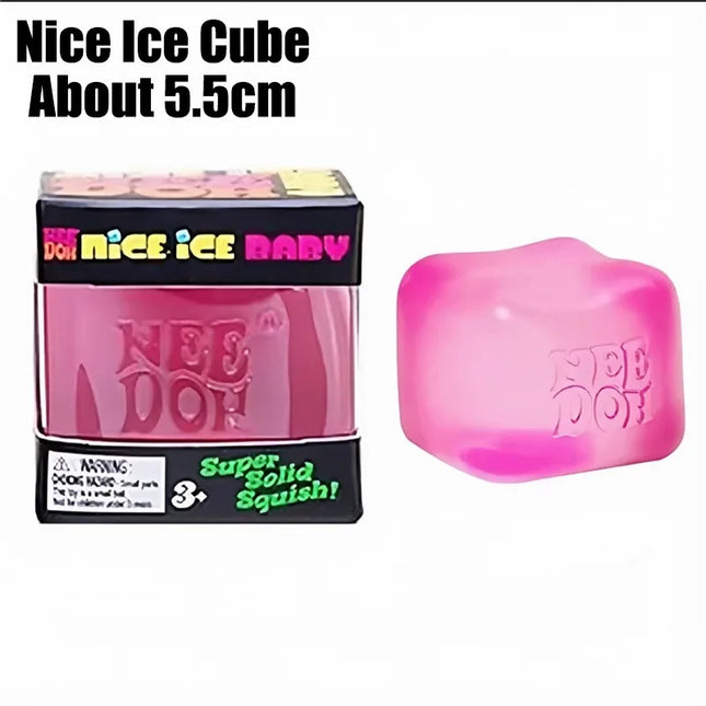 Needoh Nice Berg Giant Sensory Cube Maltose Toy 4 Pack Mini Baby Teenie Cube Squeeze Slow Rebound Stress Reliever Sensory Play