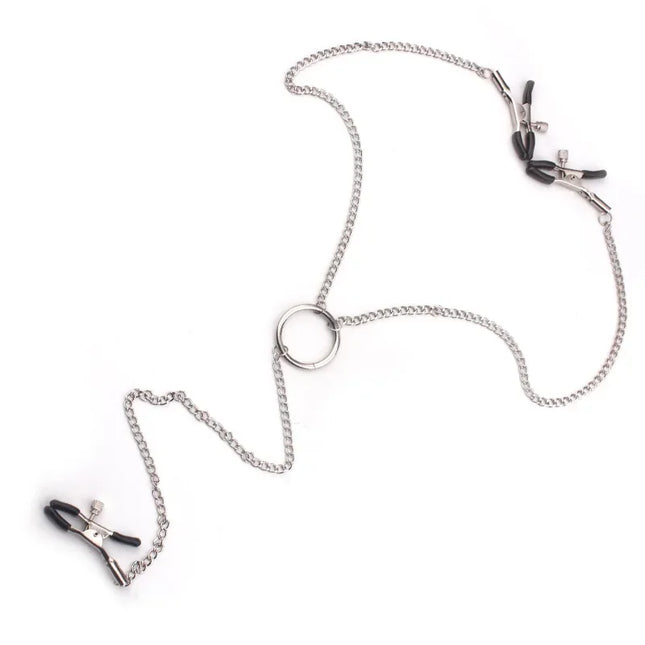Stainless Steel Metal Chain Nipple Milk Clips Breast Clip Sex Slaves Nipple Clamps Sex Toys Butterfly Style For Couples