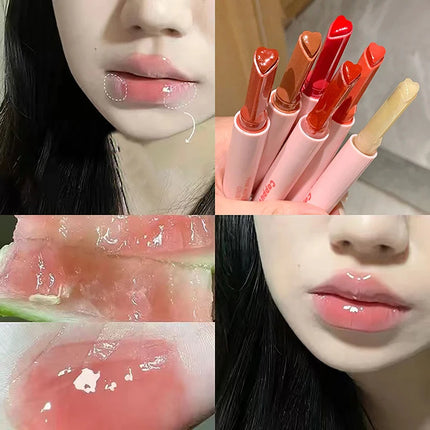 Shimmer Heart Jelly Lipstick Pen Hydrating Ice Rose Solid Lip Gloss Tinted Mirror Finish Water Gloss Pomelo Lip Balm Cosmetics