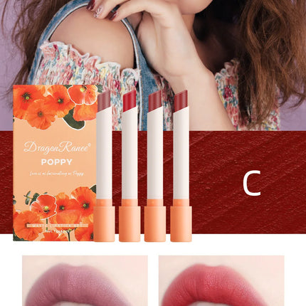 4PCS Velvet Matte Lipstick Set Long Lasting Waterproof Non Stick Lip Makeup Creative Cigarette Design Sexy Beauty