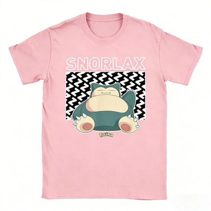 2026 Hot Sale Pokemon Snorlax T-shirt Cute Anime Cartoon Graphic Print Tee Men Women Casual Short Sleeve Summer Top Fans Gift