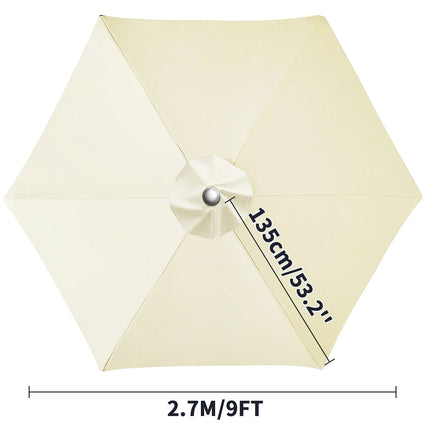 Waterproof Replacement Umbrella Cloth 2/3M Patio Parasol Cover UV-Anti Canopy Cover Replacement Parasol Cover for Balcony Garden