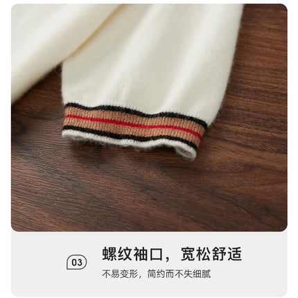 Men's T-shirt 2026 Spring/Summer New 100% Cashmere Round Neck Color Blocking Short Sleeved Knit Pullover Casual Men's Clothing