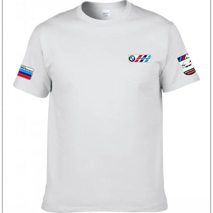 BMW Official Summer Short-sleeved T-shirt Car Classic Simple Logo Men's Women's Clothing Printing Pure Cotton Fashion High-end