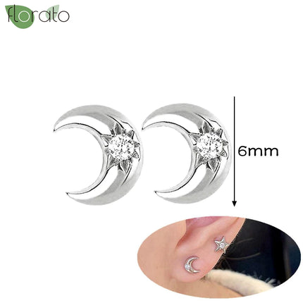 925 Silver Needle Fashion Heart Gold Color Stud Earrings for Women Exquisite Zircon Small Earrings Luxury Ear Piercing Jewelry