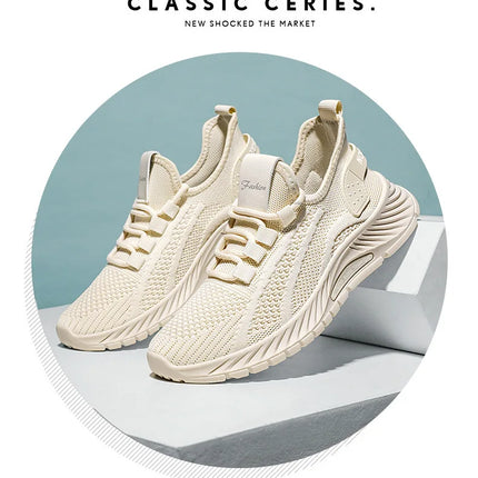 Women Casual Shoes Fashion Breathable Walking Mesh Flat Shoes Sneakers Women 2025 Gym Vulcanized Shoes White Female Footwear