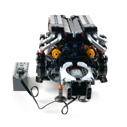 Simulation Scale Cars W16 Engine Model Building Blocks with Motor Driven V8/V12 10088/10131 Assembly Ornaments MOC Bricks Gifts
