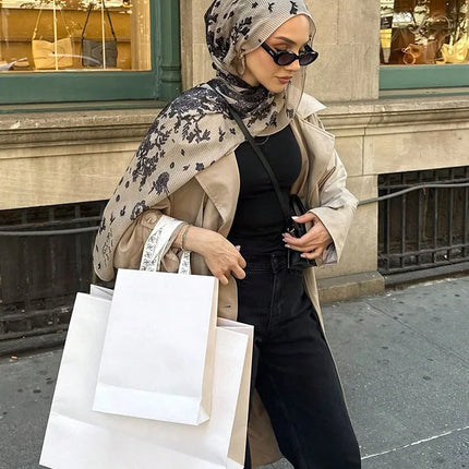 1Pcs Muslim Watercolour Print Hijabs Women Islamic Ramadan Headscarf Modal Cotton Foulard Femme Shawl Wrap Foulard Bandana 2026