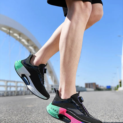 Family carbon plate running shoes for Boys Big Boys Student rotating button Technology TPU+ Popcorn high pop sneakers for girls