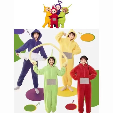 Adults Kids Onesies Soft Long Sleeves Pajamas Dipsy Tinky Winky Po Lala Costumes Home Clothes Women Unisex Homewear
