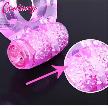 2pcs Finger Vibrator Ring Elastic Silicone Penis Vibrating Clitors Massager Masturb Cockring Toy Sex Toys,Adult Products for Men