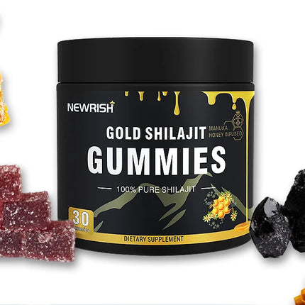 Gold Shilajit Gummies - Immune Support, Promotes Brain and Heart Health, Anti-aging, Benefits for Overall Well-being