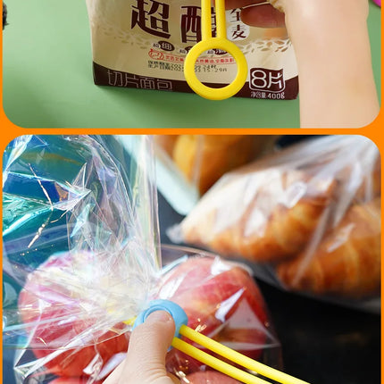 10pc Snack Sealing Rope, Colorful Sealing Strap, Food Preservation Sealing Clip, Creative Bundling Strap, Multifunctional Pull Ring Buckle