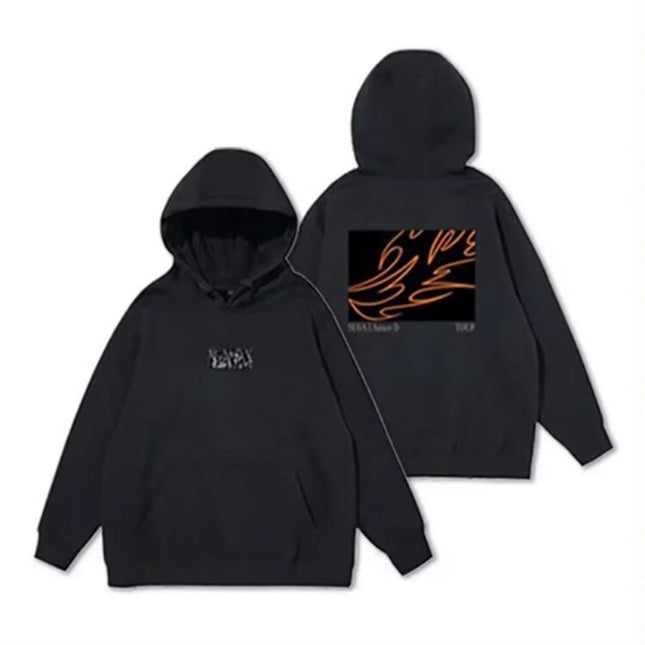 Kpop Agust D D-DAY US Solo Tour Hooded Cardigan Long Sleeved Diamon Coat Cotton Y2K Oversize Pullover Couple Sweatshirt Hooded