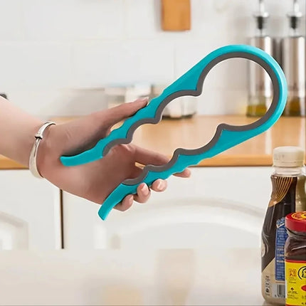1 Pc Multifunction 4 In 1 Jar Opener, Jar Clamp, Lid Opener, Can Opener, Bottle Opener For Arthritic Hands And Weak Hands, Suita