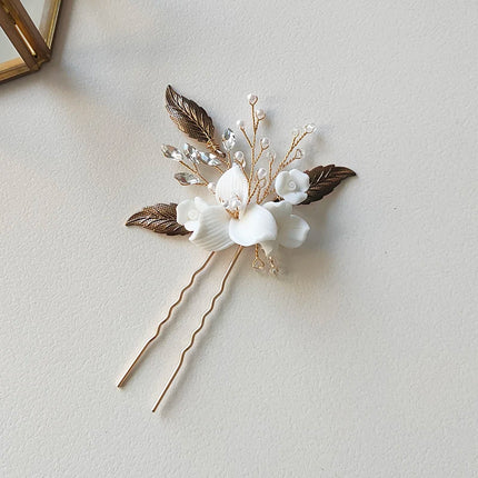 Vintage Elegant Hair Pin Flower Leaf Jewelry Hair Accessories For Party Prom