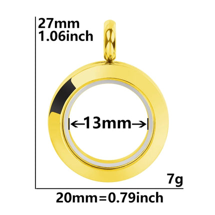 1Pc Stainless Steel Openable Glass Coin Bezel Cremation Urn Locket Pendant Round Reliquary Picture Medaillon кулон Jewelry