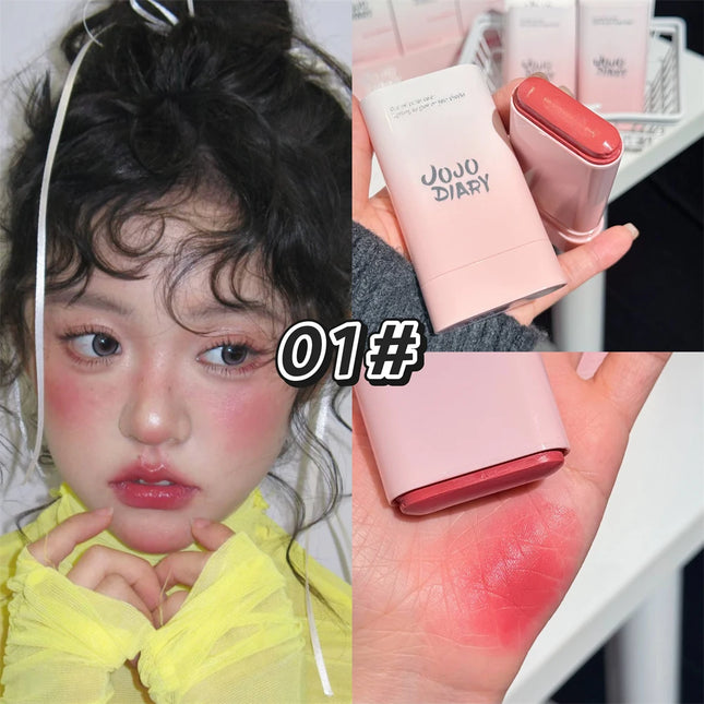 Multi-Functional Blush Stick Easy Color Rouge Blusher Cream Waterproof Brightening Face Contour Smooth Cheek Tint Korean Make Up