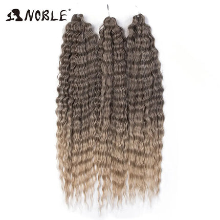 Noble 24Inch 300g Crochet Hair Curl Hair Water Wave Ombre Blonde Twist Crochet Hair Braid Hair Deep Wave Braiding Hair Extension