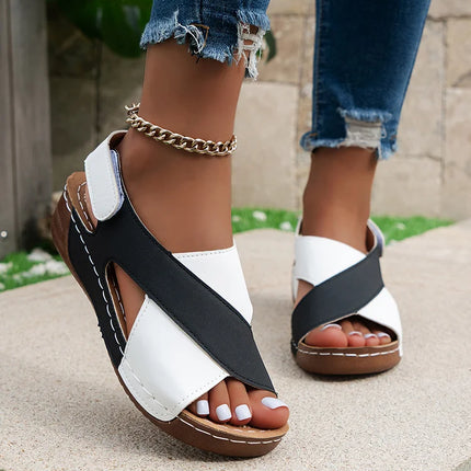 Heels Women's Sandals Wedge Heel Summer Shoes For Woman Low Platform Sandalias Mujer Heeled Summer Sandals Elegant Women Wedges