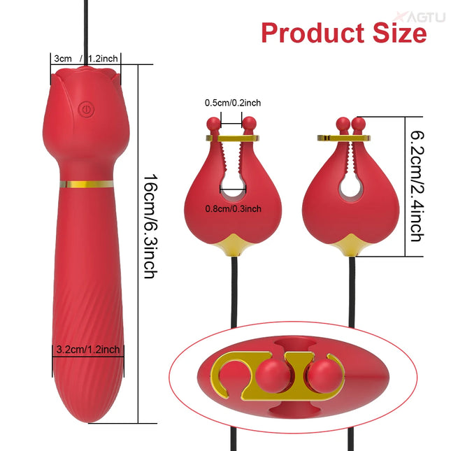 Sex Toys Nipple Vibrator Clamps Vibrating Breast Clips Nipple Stimulator Penetration Vagina Egg Sex Toys for Women Couples