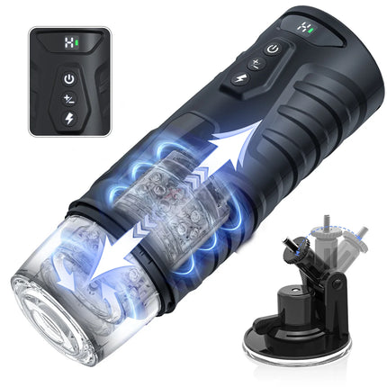 Automatic Male Masturbator Telescopic Rotation Masturbation with Suction Cup for Men Simulation Blowjob Piston Sex Toy for Men