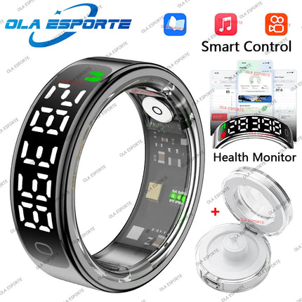 2026 Smart Ring with Display Screen and Touch, Wireless Charging Case,Health Manager,5ATM Waterproof For Men Women R13 Smartring