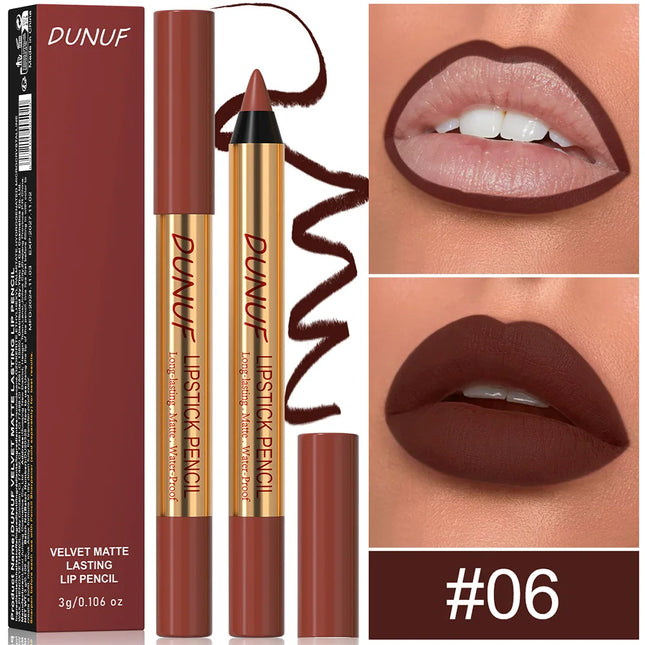 Waterproof Matte Lipliner Pencil Dark Red Contour Tint Lipstick Long Lasting Non-stick Cup Lip Liner Sexy Lips Makeup Cosmetics