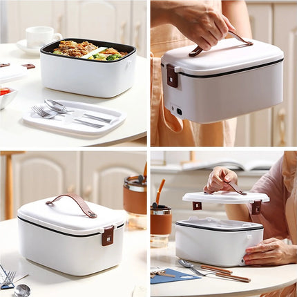 Electric Lunch Box Food Heater 1.8L Large Capacity SUS304 Liner 360° Cycle Balanced Heating Portable Food Warmer