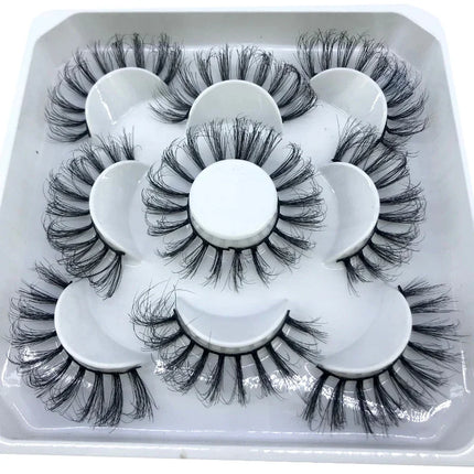 AMSDCN New 5-Pair 8-25mm Natural 3D Mink Eyelash Extension Eyelash Maquiagem