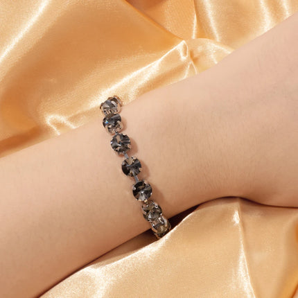 New Design Hot Deal Crystal Charms Bracelets For Women Claw Drill Set Colorful Crystal Bracelets Lobster Clasp  Link Chain