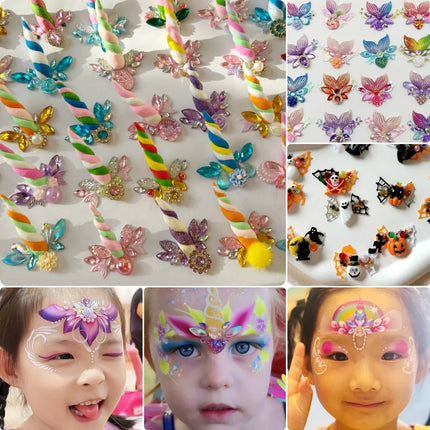 Festival Face Jewels Rhinestones Adhesive Crystal Face Gem Stickers DIY Face Painting Forehead Tattoo Stickers