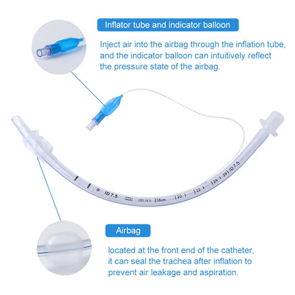 Disposable Sterile PVC Endotracheal Tube 2.5mm-13mm Size With Cuffed High Volume Low Pressure Cuff X-Ray Visible Line