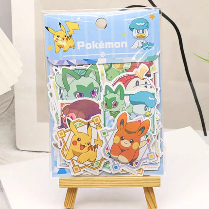 50Pcs Genuine Pokemon Dazzling Stickers Cute Cartoon Pikachu Squirtle Toys Decals For Water Mug Phone Scrapbook Decal Girls Gift