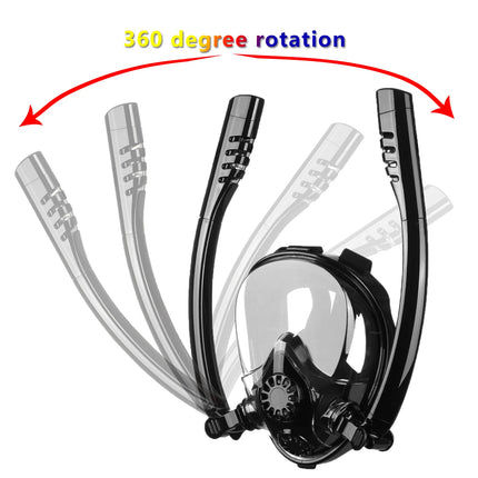 DEDEPU Full Face Snorkel Mask Double Breathing Tube 180° Wide-Eye Panoramic Vision Advanced Anti-Fog Swim Leak-Proof Adventures
