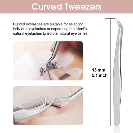 1 Pcs MASSCAKU Eyelash Tweezers Extension Stainless Steel Superhard Tweezers Non-Magnetic Professional Pincet Lashes Makeup tool