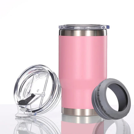 4 in 1 Insulated Can Cooler Universal for 12 oz Cans, Slim Cans, and Bottles, Double Wall Insulated Cool Summer Ice Bottle Cup