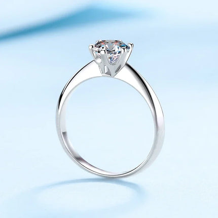 Tezzc 1-3CT VVS1 Moissanite Rings for Women Engagement Wedding Promise Solitaire Band With Certificate S925 Sterling Silver Ring
