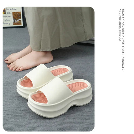 Eyriphy Thick Bottom Slippers Women Outdoor Beach Sandals Fashion Bathroom Slides Female Open Toe Slippers Cozy Soft Sole Shoes
