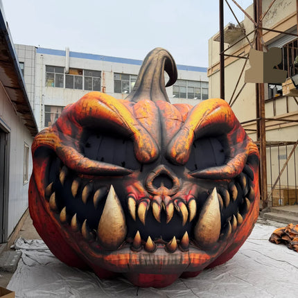 Giant Inflatable Pumpkin with Scary Face W White LED Light Ooutdoor Halloween Decoration Props Event Advertising