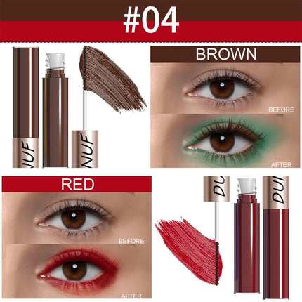 Slender Double-head Colored Mascara Curl Thick Lash Eyelash Extension Lengthening Waterproof Yellow Red Brown Fine Brush Mascara