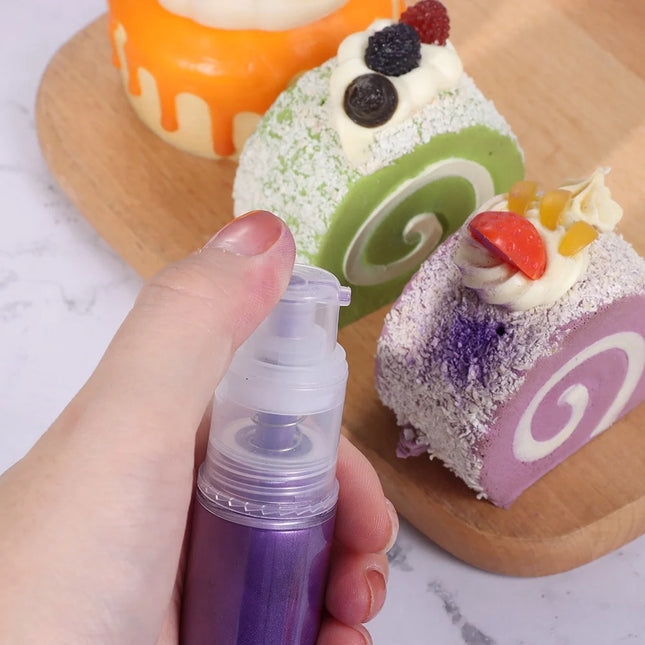 Glitter Cake Decoration Gold Powder Mousse Spray Bottle Baking Color Dust Fondant Macaron Chocolate Dye Baking Accessorie