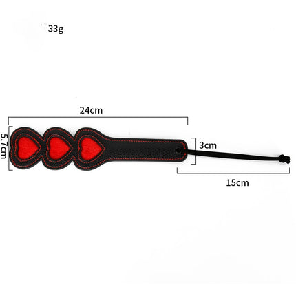 Black Red Heart Flogger Leather Bdsm Whips Spanking Paddle Slave Adult Sex Toys for Womans Bondage Restraints Whips Sex Shop ﻿