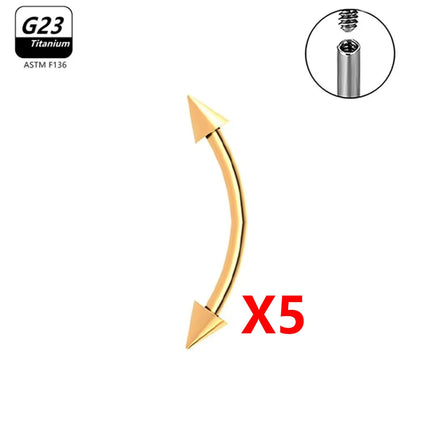 1/5/50pcs G23 Titanium ASTM-F136 Piercings Eyebrow  zircon Earring Internal thread Eyebrow Body Jewelry Wholesale