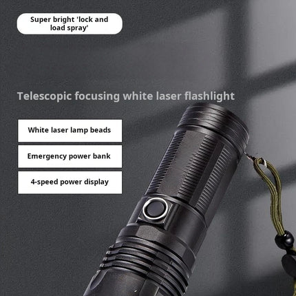 New model LED adjustable focus flashlight, USB rechargeable, aluminum alloy, high-intensity, outdoor camping self-defense flashl