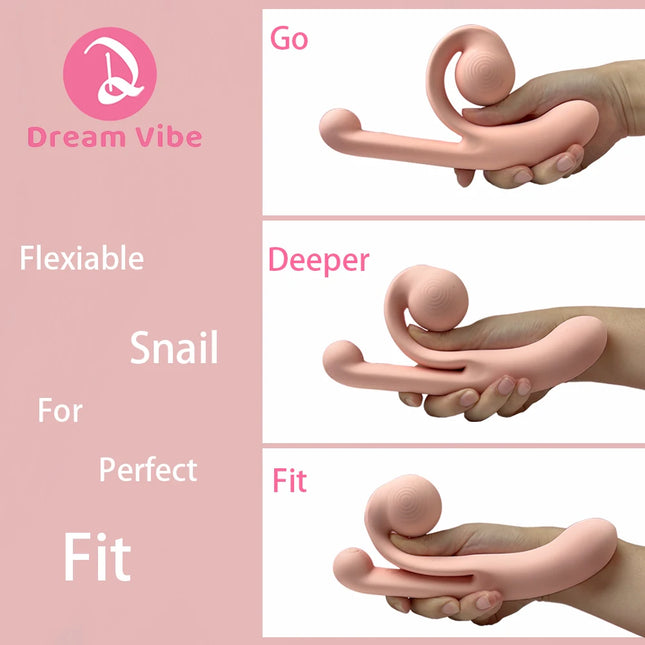 Snail Dildo Vibrator Adjustable Clit Fit Penetration G-Spot Dual Motors Pleasure Women Sex Toy Double Stimulation Toy Love 18+