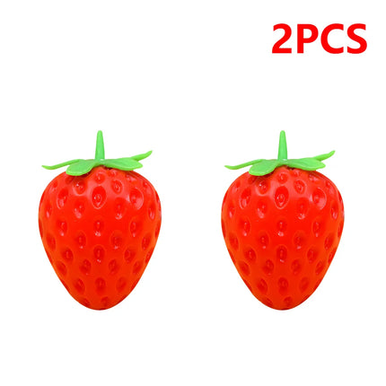 2026 Strawberry Squishies Toys Fruit Sensory Balls Simulation Strawberry Fruit Squeeze Toys for Kids Adults Autism Birthday Gift