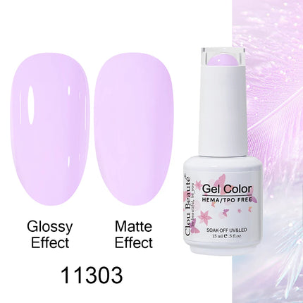 Clou Beaute 15ml HEMA TPO FREE Color Gel Nail Polish Nude Pink Red Green Collection Nail Gel Polish Glitter Soak Off UV LED Gel