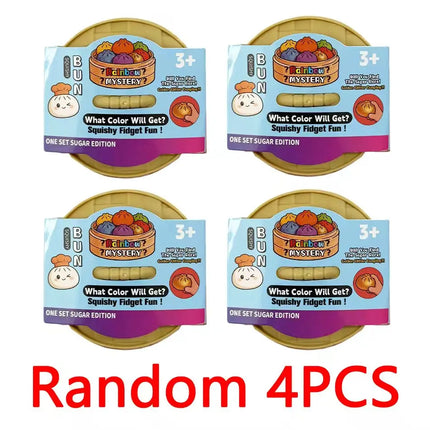 Mini Squishy Dumplings 6PCS With Steamer Squeeze Toys Set Fidget Sensory Toy For Adults Children Stress-relieving Toy Small Gift